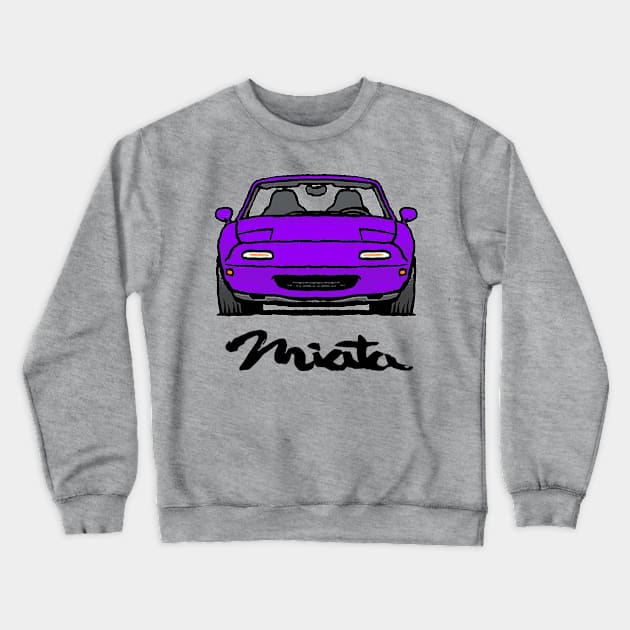 MX5 Miata NA Purple Crewneck Sweatshirt by Woreth